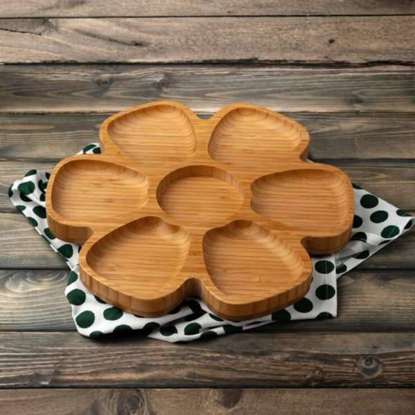 Flower Shaped Wooden Serving Platter image 2