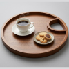 Minimalist Wooden Round Coffee Table Tray livinghomez
