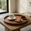 Minimalist Wooden Round Coffee Table Tray livinghomez 2