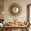 Round Sunburst Decorative Wall Mirror Livelyhomez