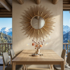Round Sunburst Decorative Wall Mirror Livelyhomez 2