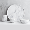 White Marble Ceramic Dinner Set Livelyhomez