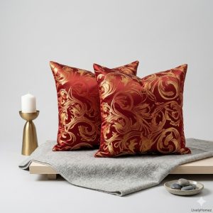 Luxury Red and Gold Cushion Covers livelyhomez