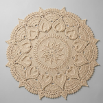 Round Boho Crochet Area Rug