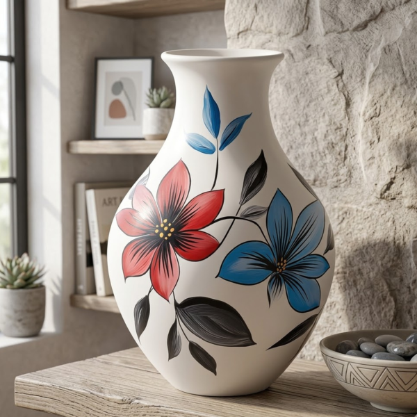 Modern Ceramic Geometric Flower Vase 1