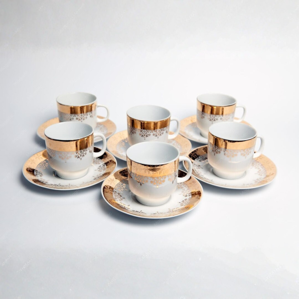 Vintage Gold Ceramic Coffee Cup Set Livelyhomez